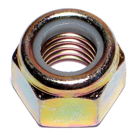 Midwest Fastener Nylon Insert Lock Nut, 9/16"-12, Steel, Grade 8, Yellow Zinc, 10 PK 08210